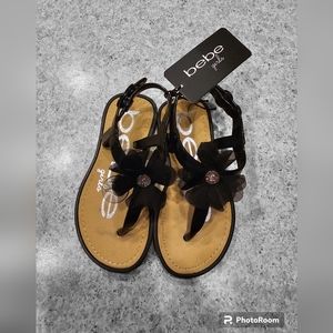 NWT Bebe Black Toddler Sandals Size 9/10